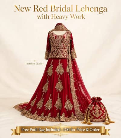 red bridal lehnga with heavy work