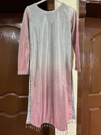 Moonlight Silver pink Long shirt with plazo