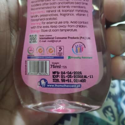 mothercare byby oil 10 person off 6 oil leny par