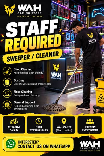 Need Office Boy / Helper in Shop