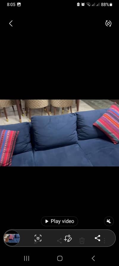 sofa set 5 seater for sale, blue velvet