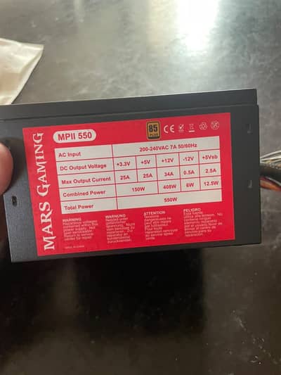 Power supply 550 watts for gaming pc like brand new