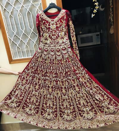 Red Bridal Dress Faiza Saqlain Design - Small to Medium Size