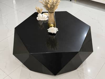 Diamond-Shaped Black Deco Center Table