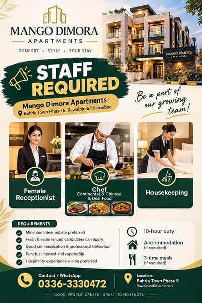FEMALE STAFF REQUIRED FOR THE GUEST HOUSE