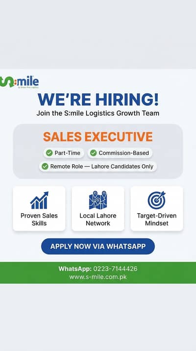 WE'RE HIRING: Sales Executive (Lahore Only)