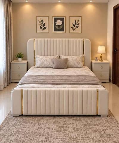Double bed/ poshish/ wooden/ king siza Double bed/ bed(set