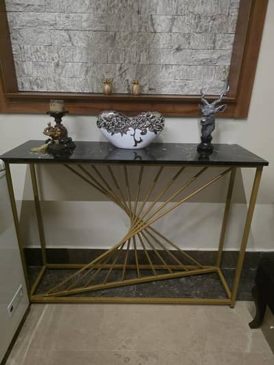 Rod Iron + Wood Top Console