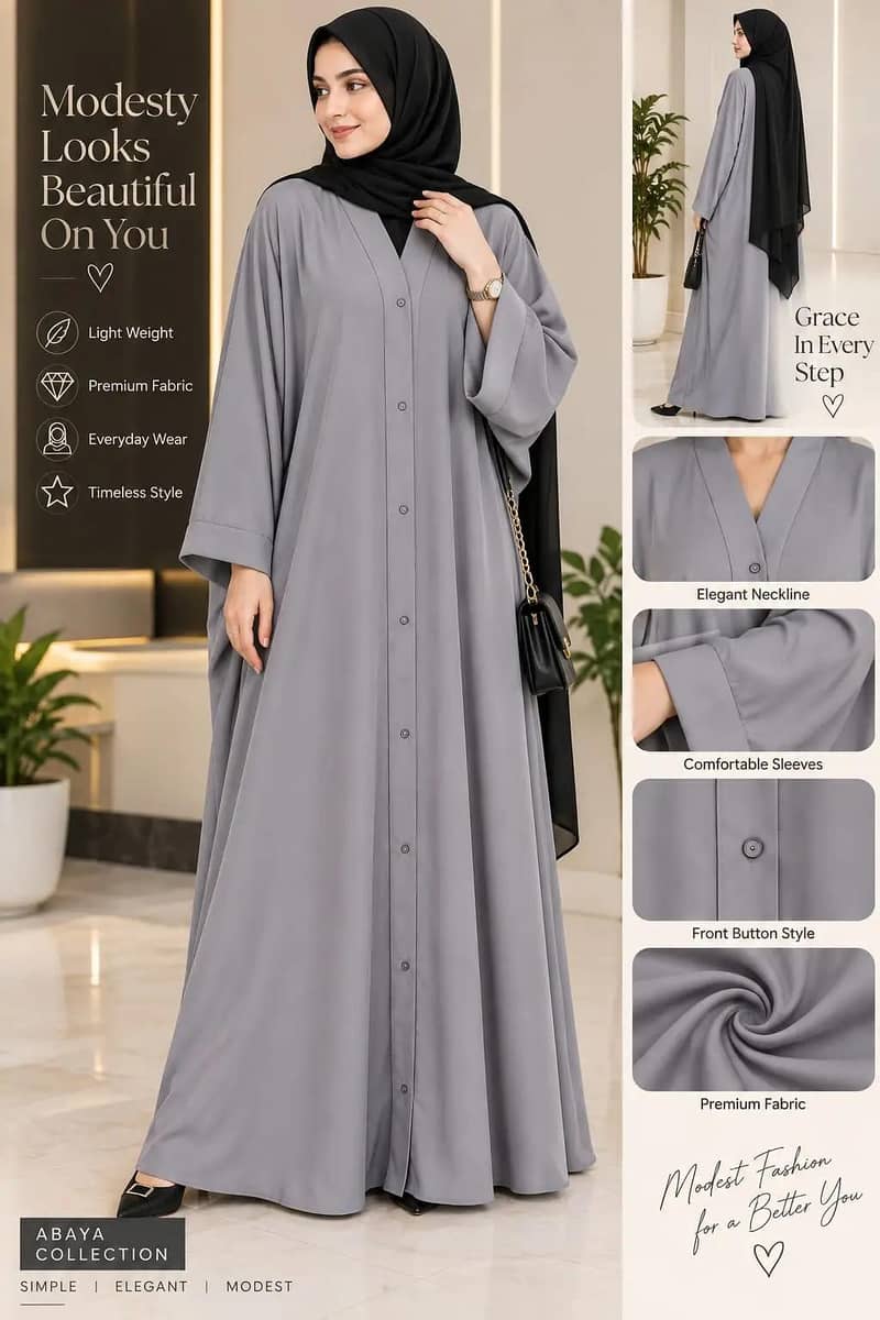 simple plain modest  abaya 4