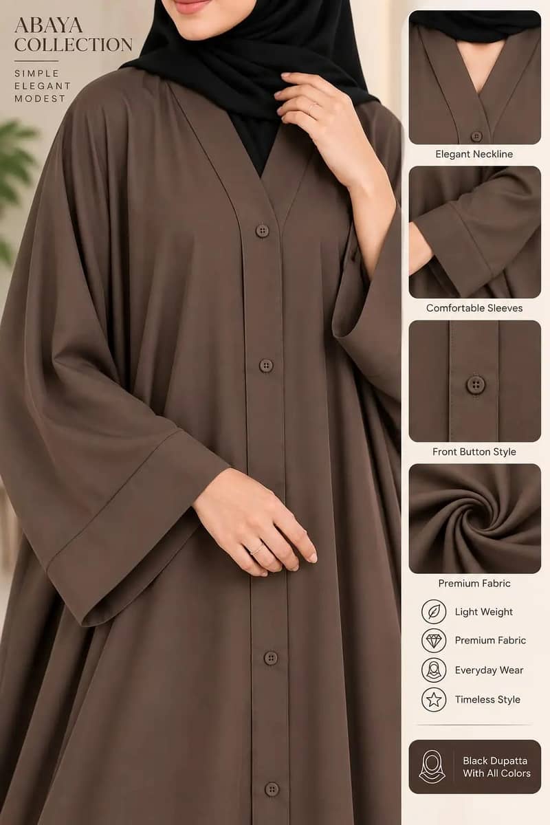 simple plain modest  abaya 7