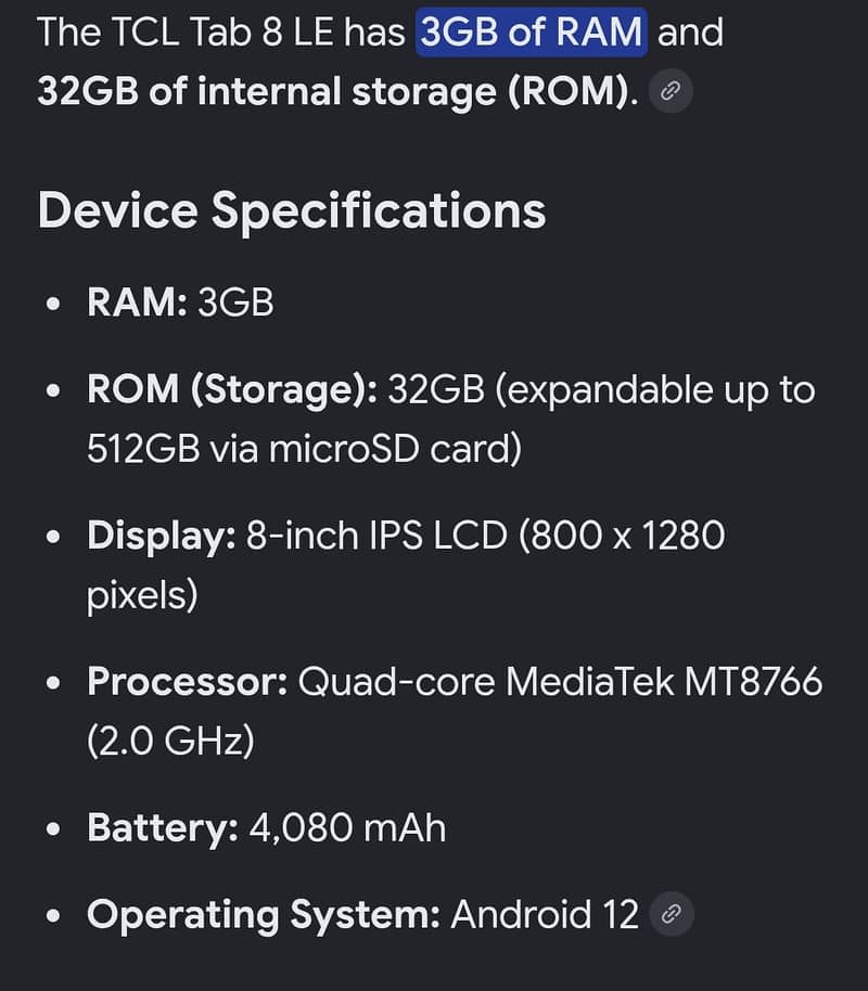 tcl tab8le 2