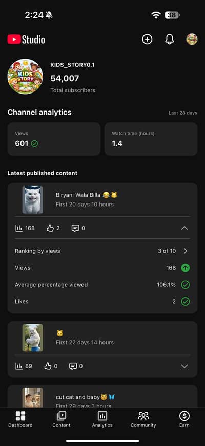 Youtube cheenel 54 k Subscribers