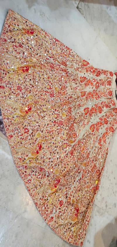 Heavy Mirror Work Bridal Lehenga -- Medium - Rs/7000