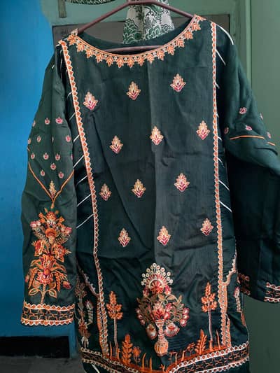 original bonanza Satrangi 3 piece dress teal blue size medium 3500