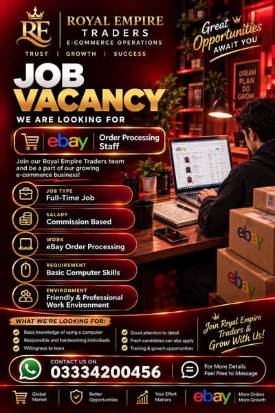 eBay Order Processing Staff Required