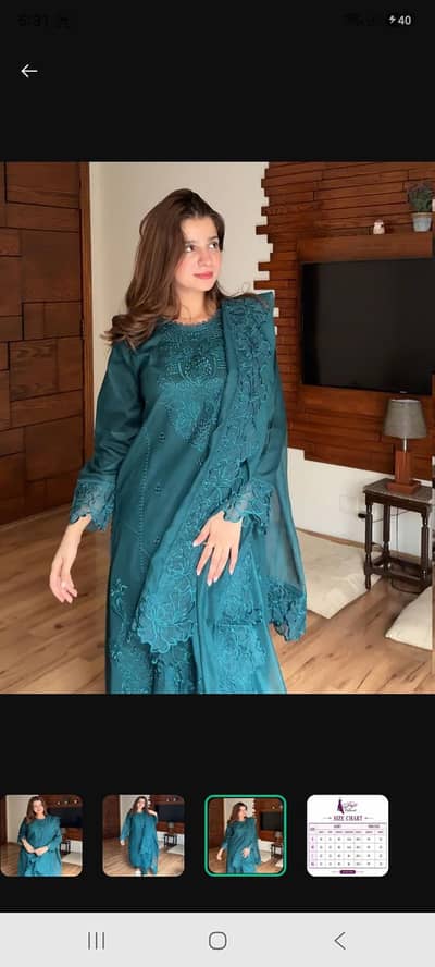 Stunning 3pc womens stitched embroidered suit