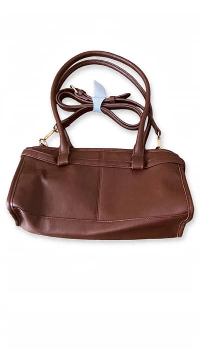 Brown Leather Shoulder Handbag For Women - Crossbody with Long Strap .