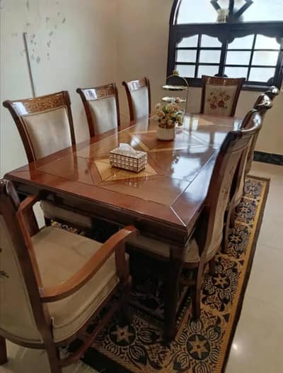 Dining table with Eight chairs