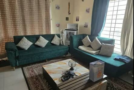 5-7 SEATER L- SHAPED SOFA SET EMERALD GREEN