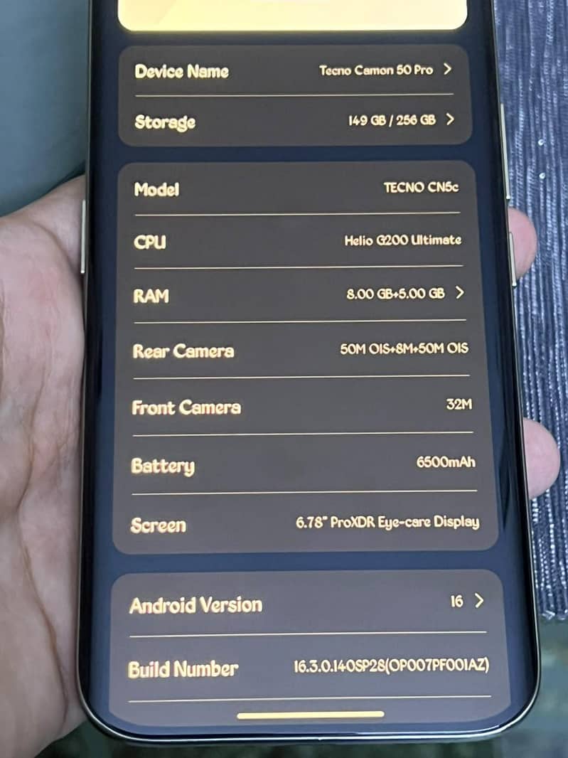 Tecno Camon 50 pro 6