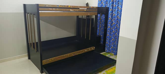 solid wooden kids bunk bed