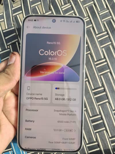 OPPO Reno 15 g5 good condition . 12 512gb