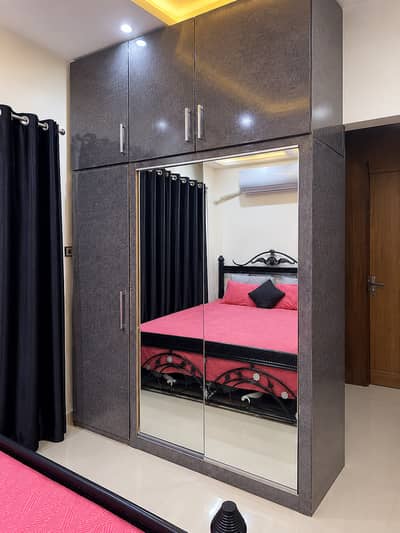 wooden Sliding Mirror wardrobe