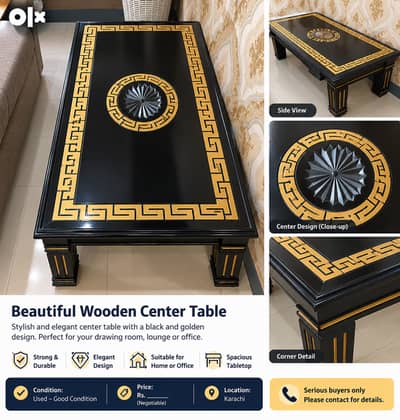 Beautiful Wooden Center Table – Good Conditio