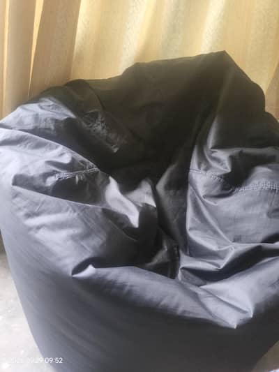 Black Bean Bag with foot stool