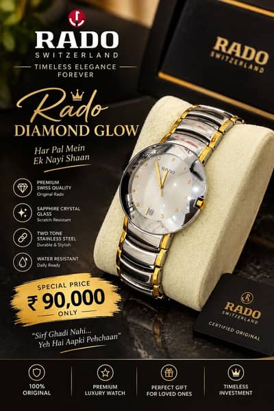 Original Rado Diamond Glow luxury watch
