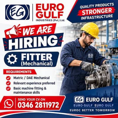 Mechanical Fitter Required | DAE Mechanic job | Mechanical Fitter Job