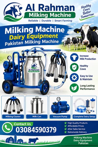 Milking machine/Milk chiller/Dairy Fans/ Showering /Cubicals/ Bunker