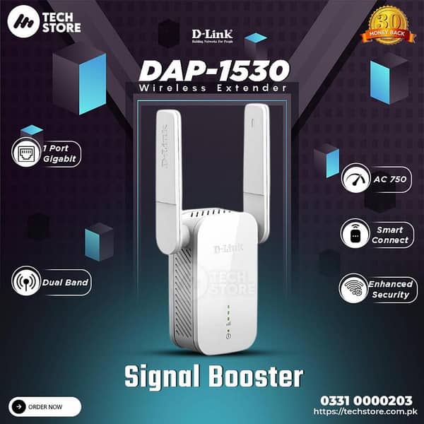 Wifi Extender In Pakistan | D-Link DAP-1530 AC750 Wifi Extender | Branded Used