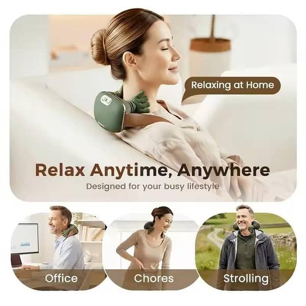 T  Neck Shoulder Massager N7 Kneading Massager Shawl 3-Level Modes Neck Cervical Waist Leg Body Muscles Massage Pillow