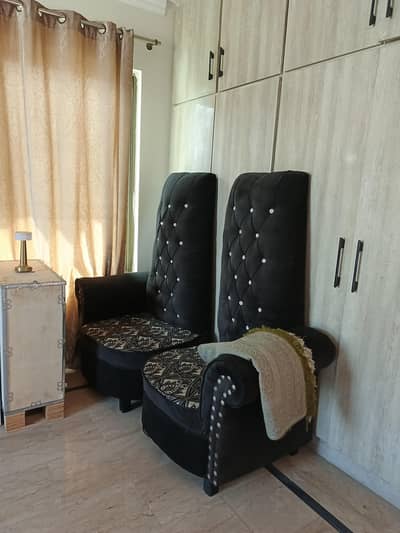 Luxury High-Back Sofa Chairs Pair for Sale (Good Condition)
