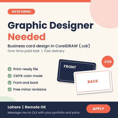 Graphic Designer Needed: Business Card in CorelDRAW (One-Time Job)
