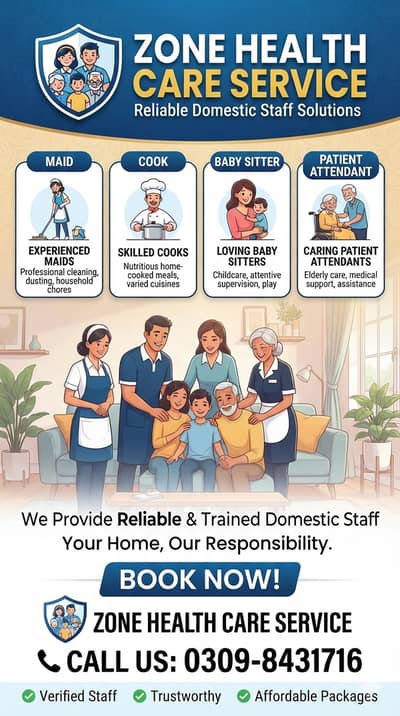 Maids / House Maids / cook / House chef / Baby Sitter maid available