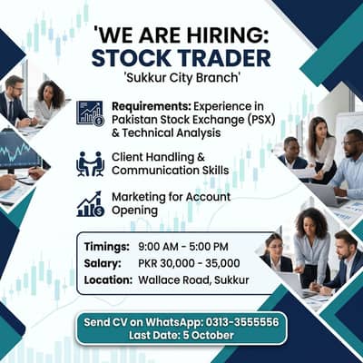 we want to hire a trader