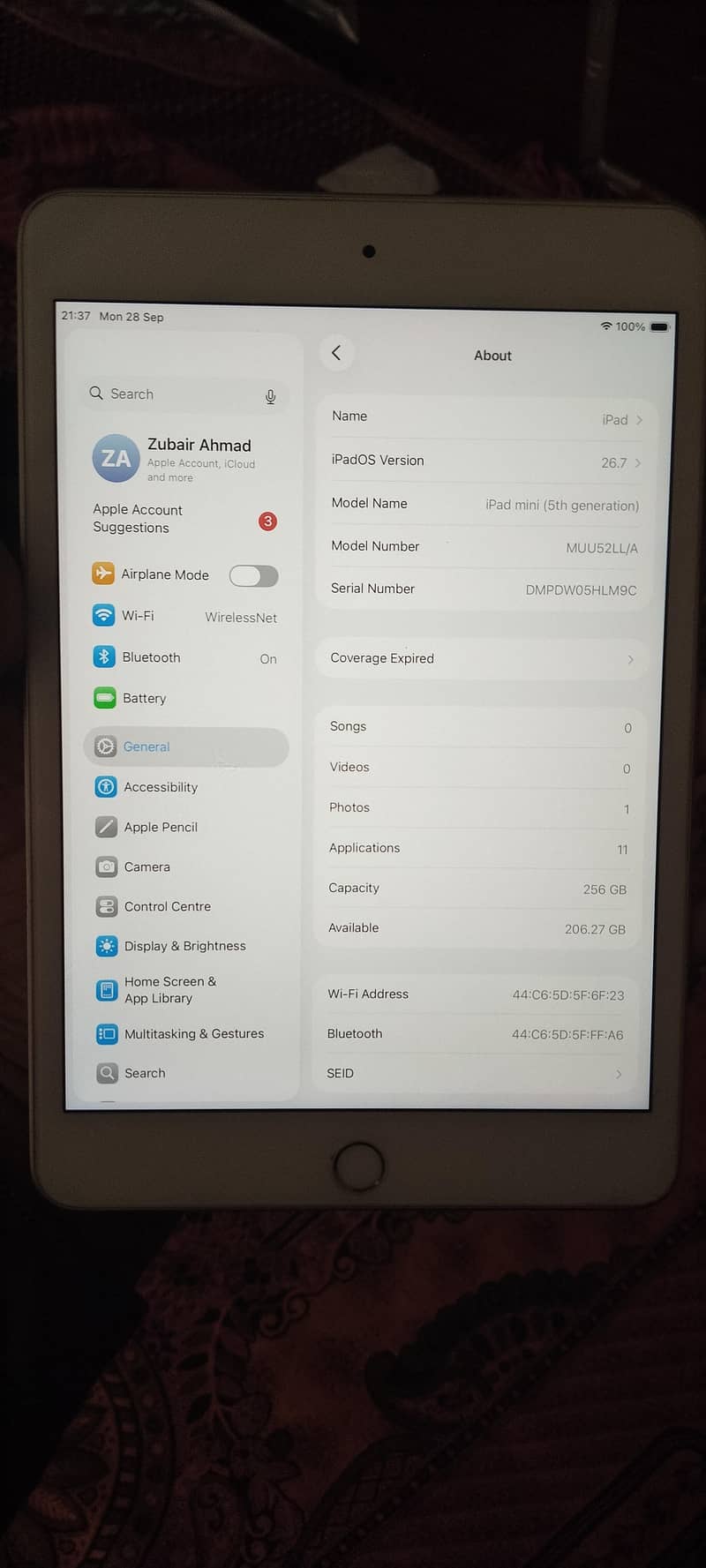 Ipad mini 5 256GB 4