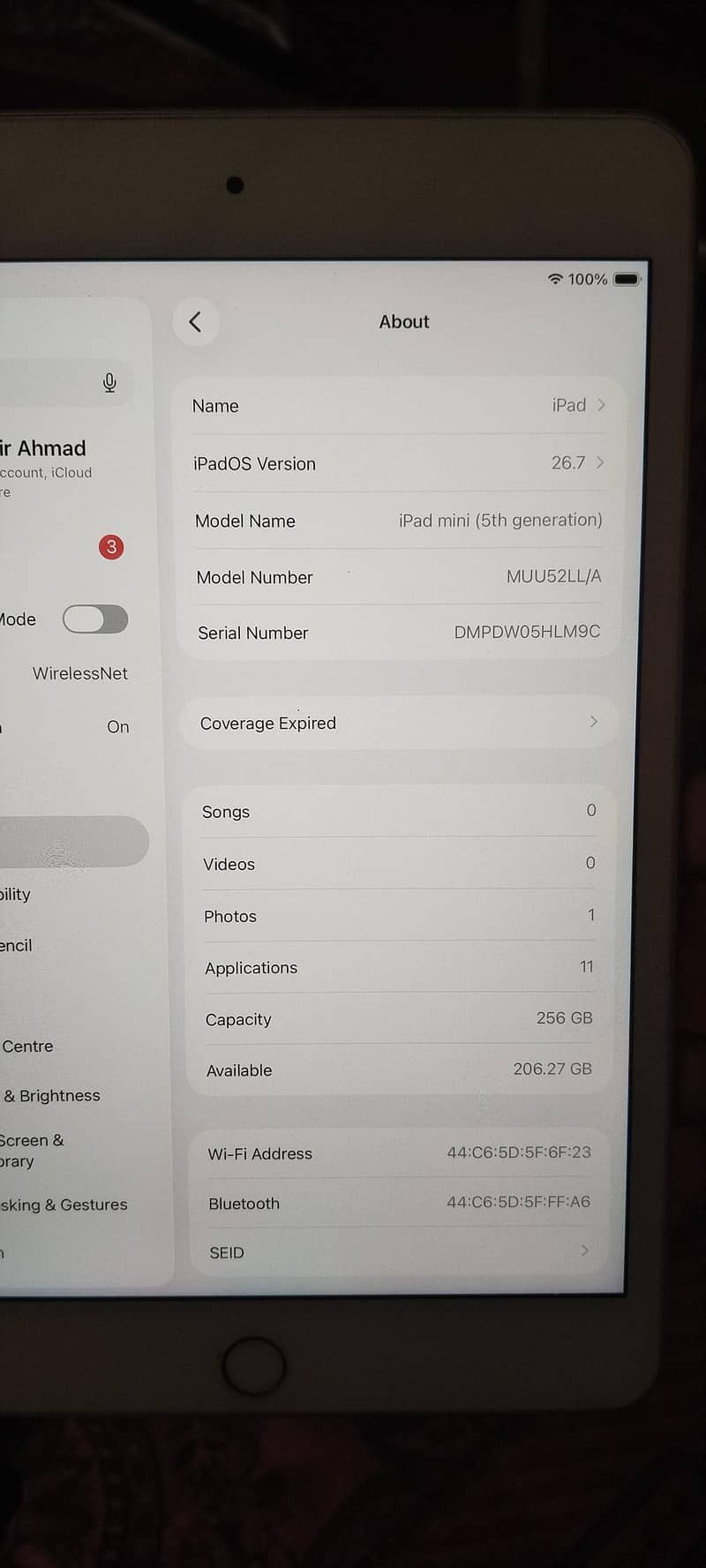 Ipad mini 5 256GB 5