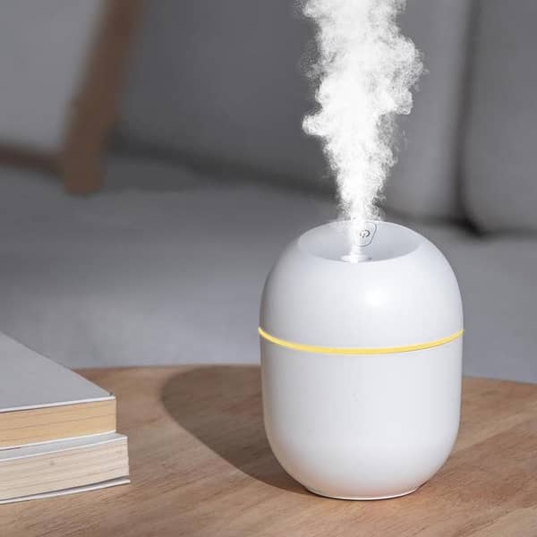 T  Air Humidifier Mini Diffuser for Air Freshener / Aromatherapy - USB Desktop Fogger - Mist Maker Sprayer Portable Humidifier for Room / Car / Offices with LED light