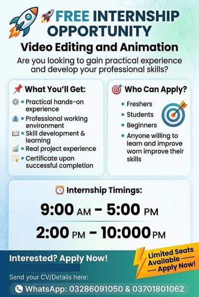 We’re offering free internship opportunities.