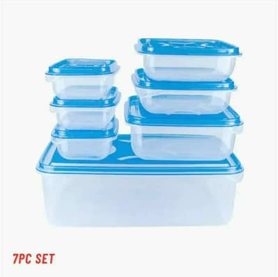 *`7Pcs, Blue Air Tight Food Storage Box Set - Kitchen Container`*