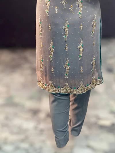gray chiffon 2 pice without doptta