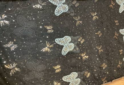 Fancy Embroidered Chiffon Suit - Unstitched 3 Piece".