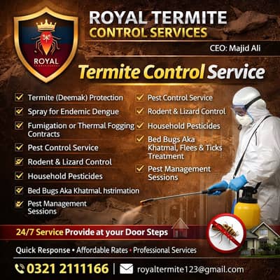 Termite Control- House & Commercial Pest Control- Dengue Spray- Lizard