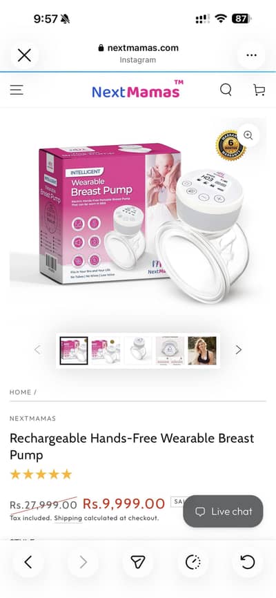 Electric pump with storage bottles with ice pack