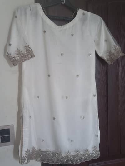 3pcs white shalwar kameez