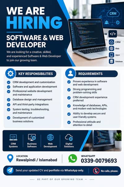 Software & Web Developer – CRM, Software & Website Development