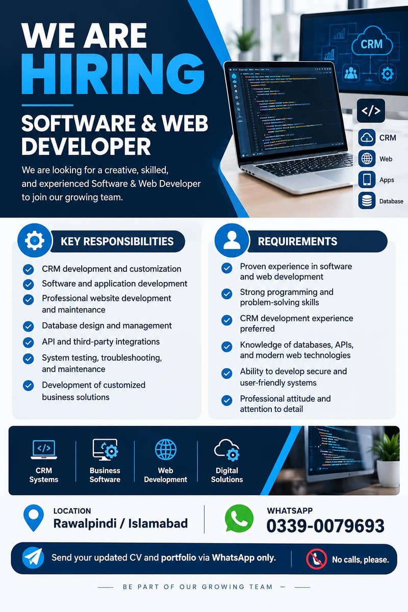 Software & Web Developer – CRM, Software & Website Development 0